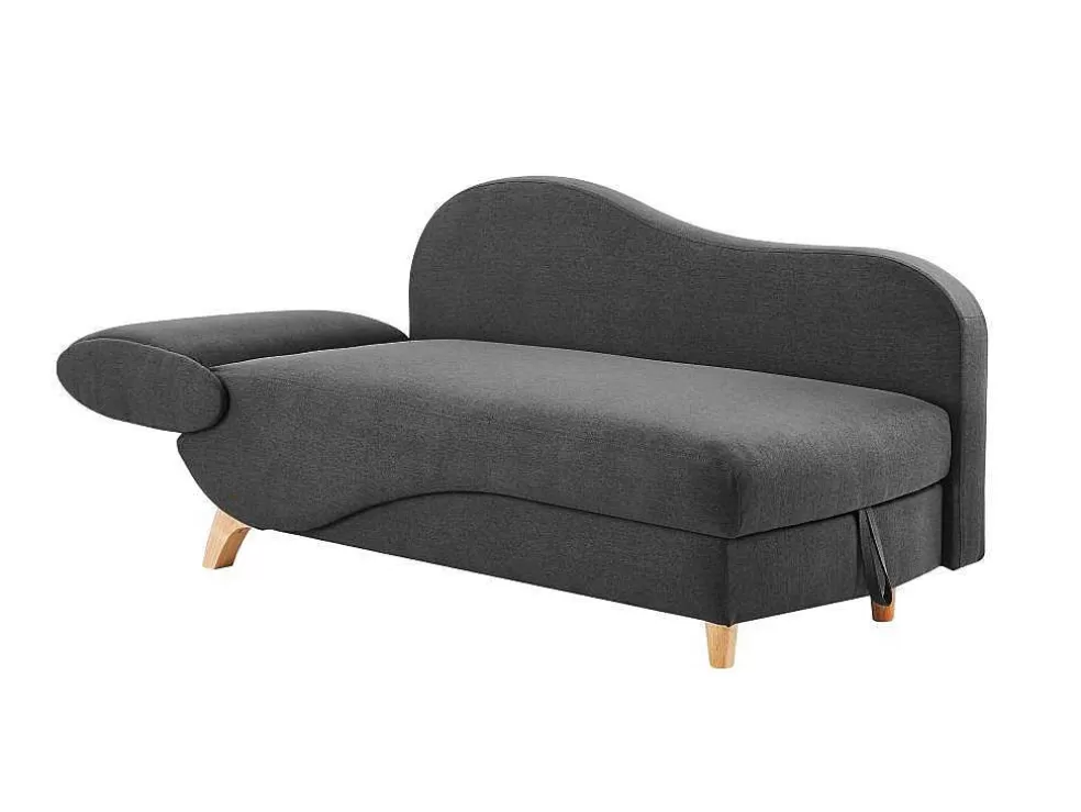 Vente-unique Chaise-Longue Direita Convertivel Em Tecido Antracite Com Espaco De Arrumação - Penelope* Chaise Longue