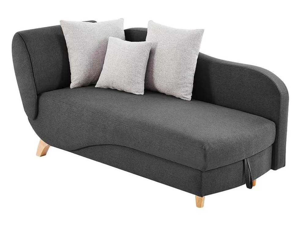 Vente-unique Chaise-Longue Direita Convertivel Em Tecido Antracite Com Espaco De Arrumação - Penelope* Chaise Longue