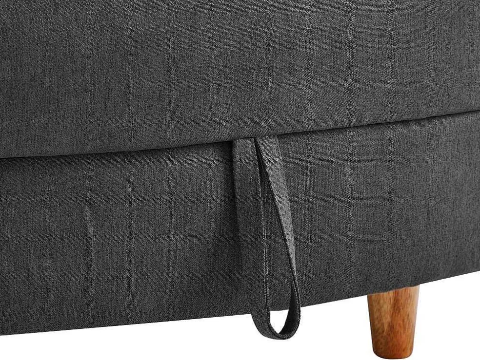 Vente-unique Chaise-Longue Direita Convertivel Em Tecido Antracite Com Espaco De Arrumação - Penelope* Chaise Longue