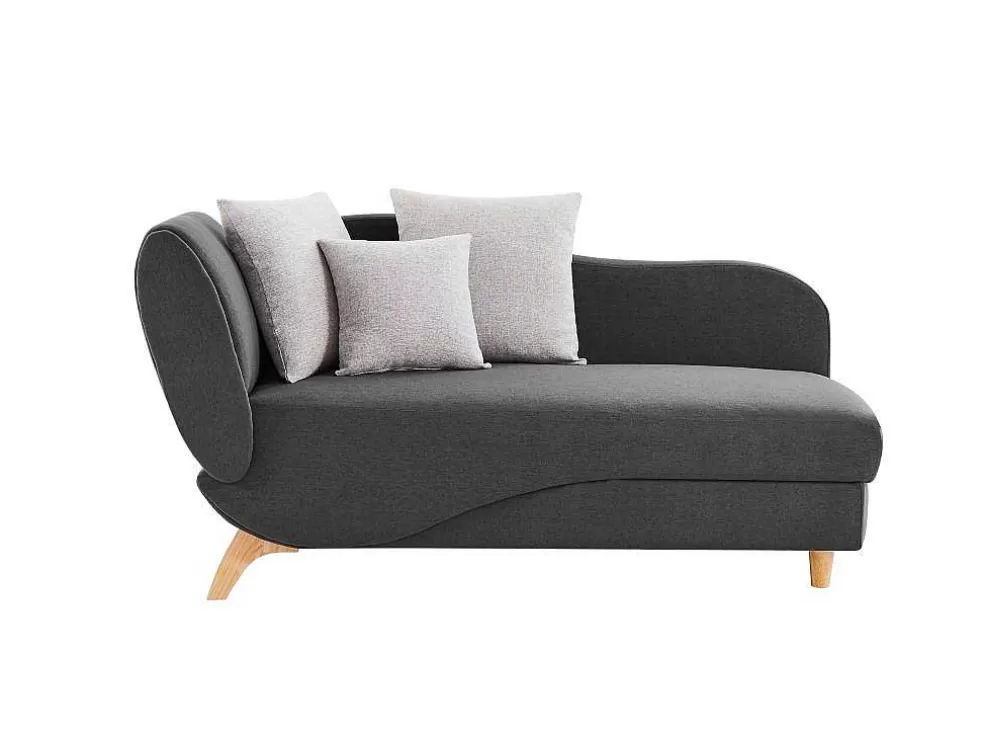 Vente-unique Chaise-Longue Direita Convertivel Em Tecido Antracite Com Espaco De Arrumação - Penelope* Chaise Longue