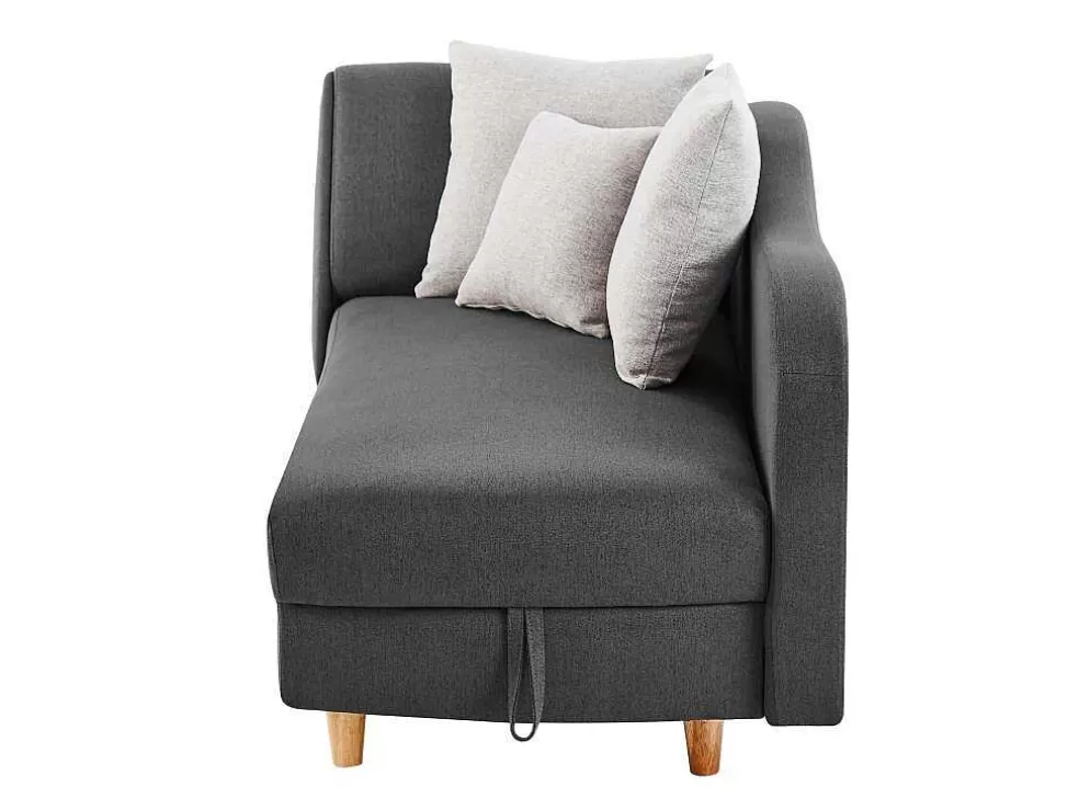 Vente-unique Chaise-Longue Direita Convertivel Em Tecido Antracite Com Espaco De Arrumação - Penelope* Chaise Longue
