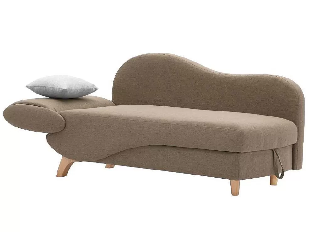Vente-unique Chaise-Longue Direita Convertivel Em Tecido Castanho Com Espaco De Arrumação - Penelope* Chaise Longue