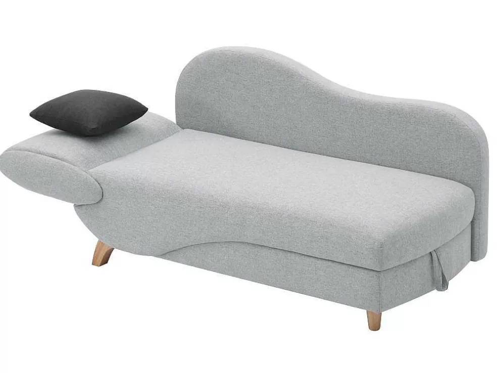 Vente-unique Chaise-Longue Direita Convertivel Em Tecido Cinza-Claro Com Espaco De Arrumação - Penelope* Chaise Longue