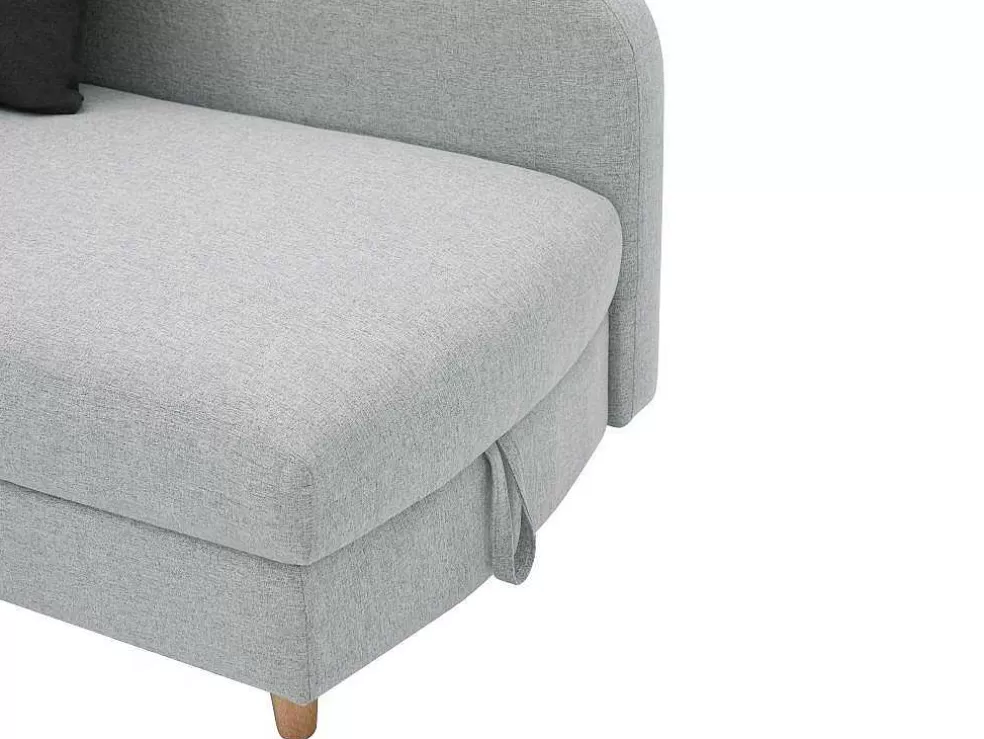 Vente-unique Chaise-Longue Direita Convertivel Em Tecido Cinza-Claro Com Espaco De Arrumação - Penelope* Chaise Longue