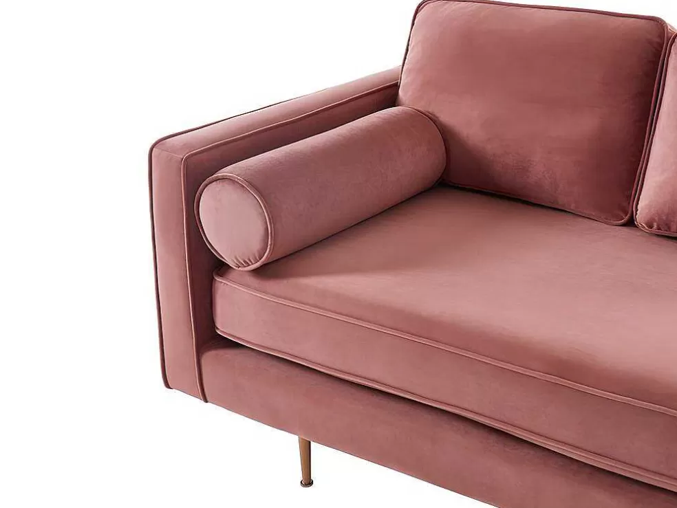 Vente-unique Chaise-Longue Direita Em Veludo Kahel Cor-De-Rosa Velho* Chaise Longue