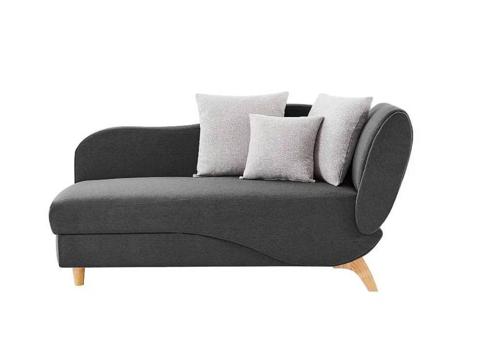 Vente-unique Chaise-Longue Esquerda Convertivel Em Tecido Antracite Com Espaco De Arrumação - Penelope* Chaise Longue