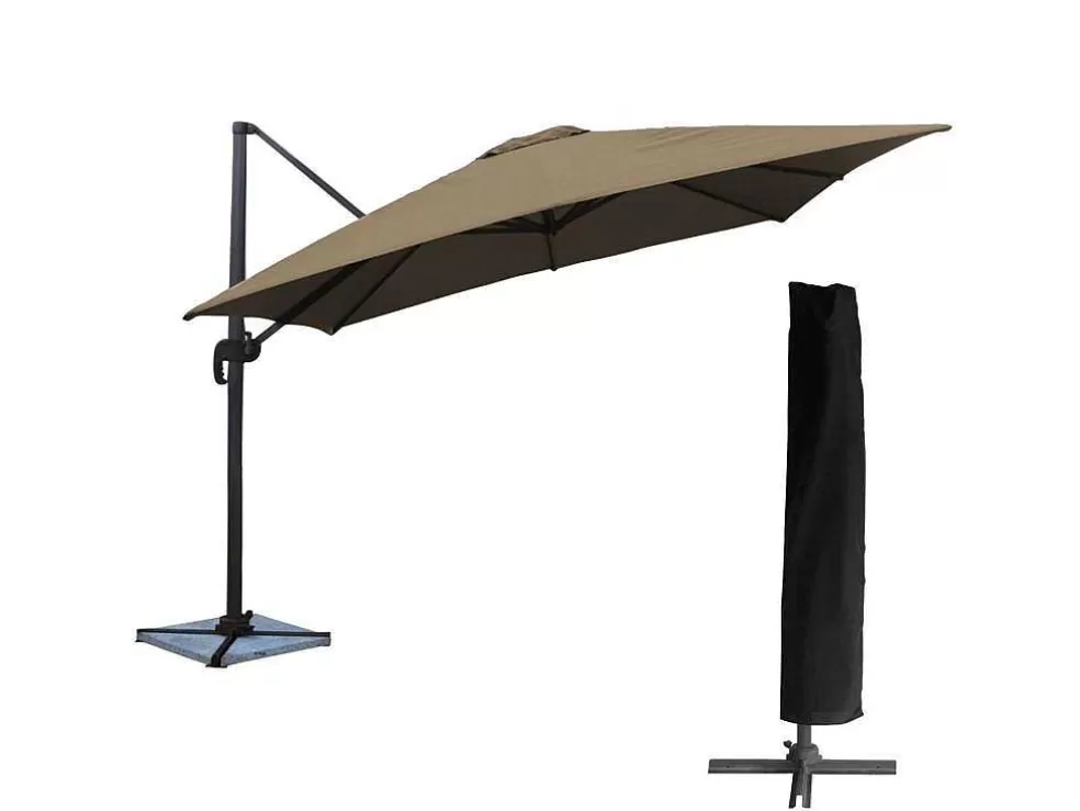 Happy Garden Chapeu De Sol Offset Molokai Quadrado 3X3M De Cola + Tampa* Guarda Sol