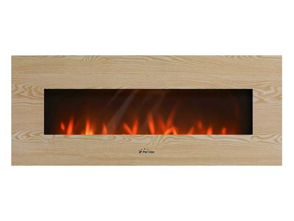 Purline Cheminee Electrique Panoramique Avec Eclairage Led D'Ambiance Et Panneau Frontal En Mdf* Lareira Elétrica