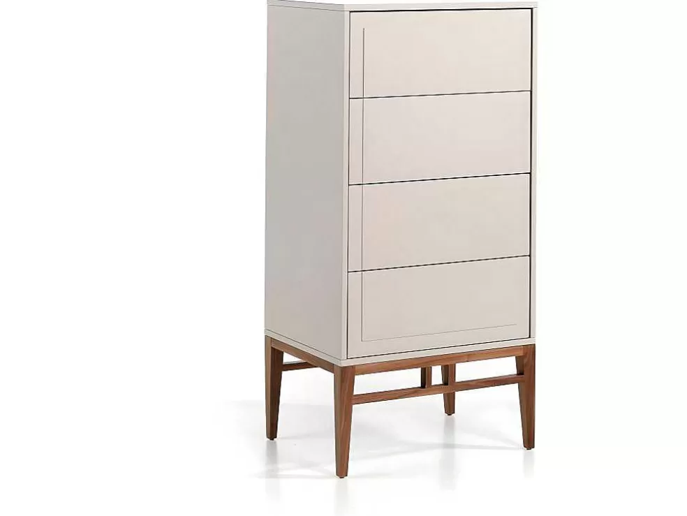 Angel Cerda Chiffonier Em Mdf Lacado Em Niebla Brillo Com Quatro Gavetas 7036* Cómoda