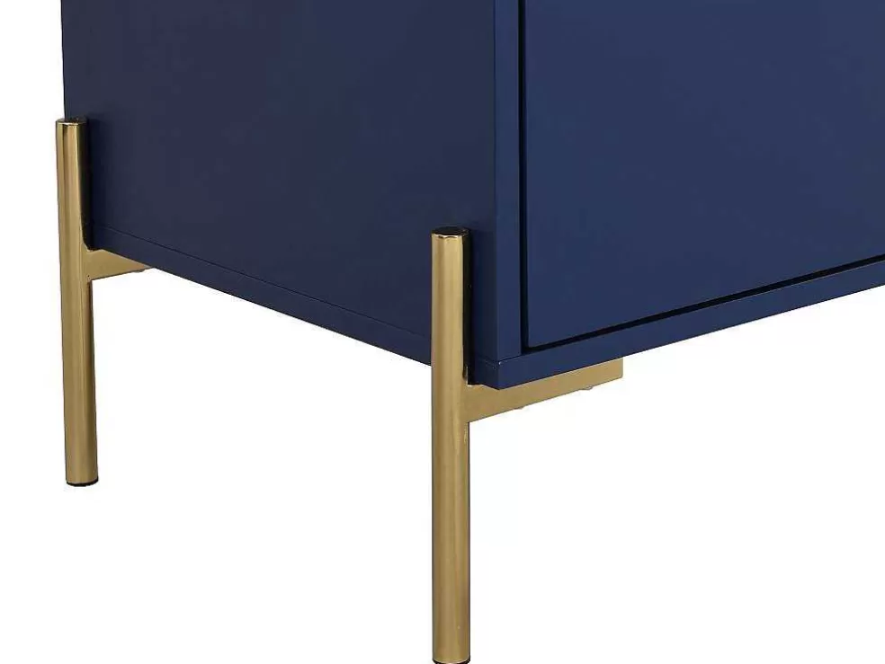 PASCAL MORABITO Cómoda 6 Gavetas Mdf E Metal Lacado A Azul E Dourado - Korasa De * Cómoda