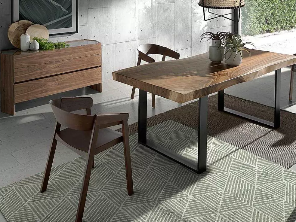 Angel Cerda Cómoda Com Forma Hexagonal Feita De Mdf Folheado A Nogueira Com Tres Gavetas Frontais 7073* Cómoda