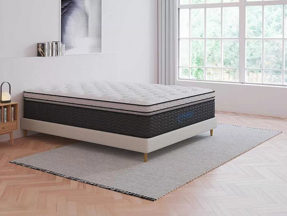 DREAMEA Colchão De Molas Ensacadas E Sobrecolchão Integrado Gamiani De - 140 X 190 Cm* Colchão Com Memória De Forma