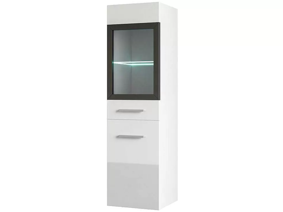 Vente-unique Coluna De Casa De Banho Branco Com Leds C30 X L30 X A109 Cm - Laurine* Coluna De Casa De Banho