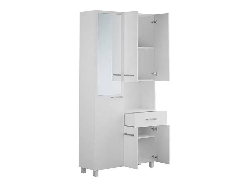 Vente-unique Coluna De Casa De Banho Com Espelho De Pe 180 Cm Branco - Minela* Coluna De Casa De Banho