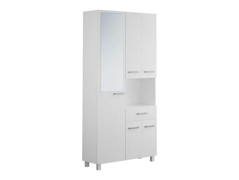 Vente-unique Coluna De Casa De Banho Com Espelho De Pe 180 Cm Branco - Minela* Coluna De Casa De Banho
