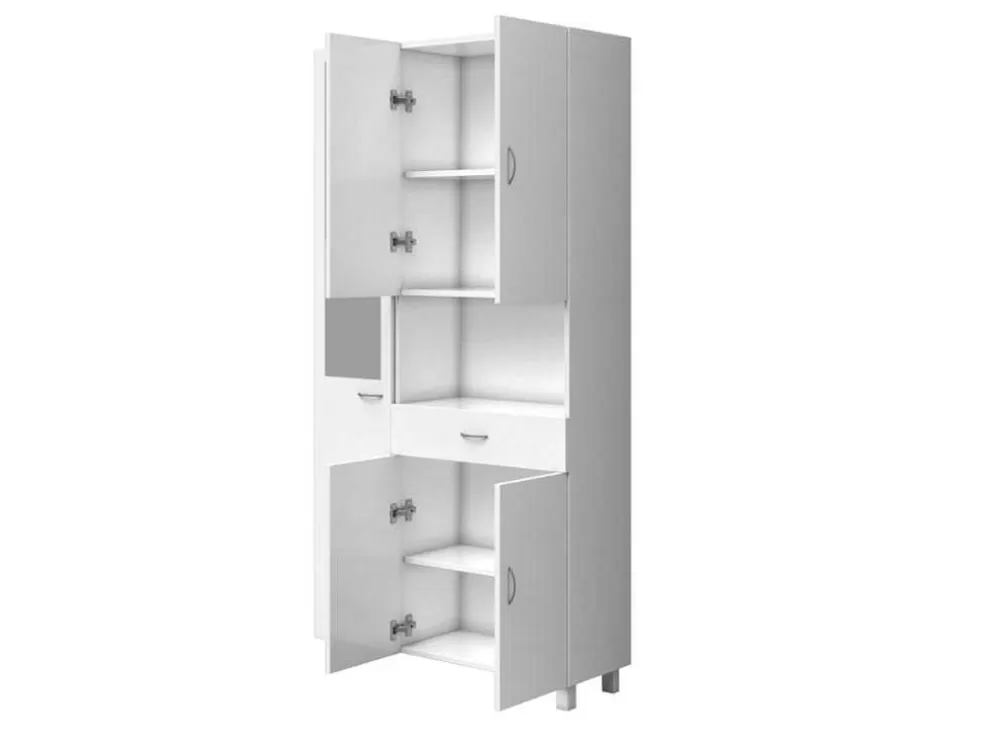 Vente-unique Coluna De Casa De Banho Com Espelho De Pe 180 Cm Branco - Minela* Coluna De Casa De Banho