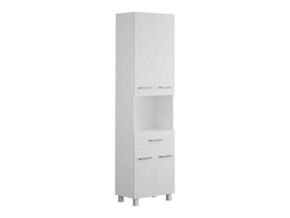 Vente-unique Coluna De Casa De Banho Com Pe 180 Cm Branco - Minela* Coluna De Casa De Banho