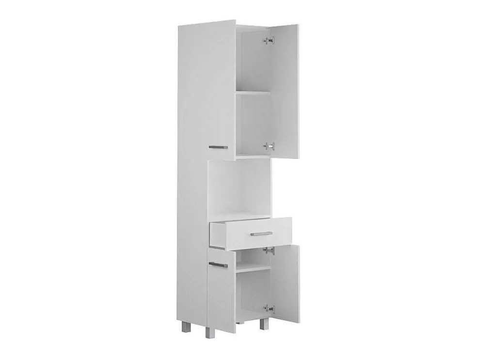 Vente-unique Coluna De Casa De Banho Com Pe 180 Cm Branco - Minela* Coluna De Casa De Banho