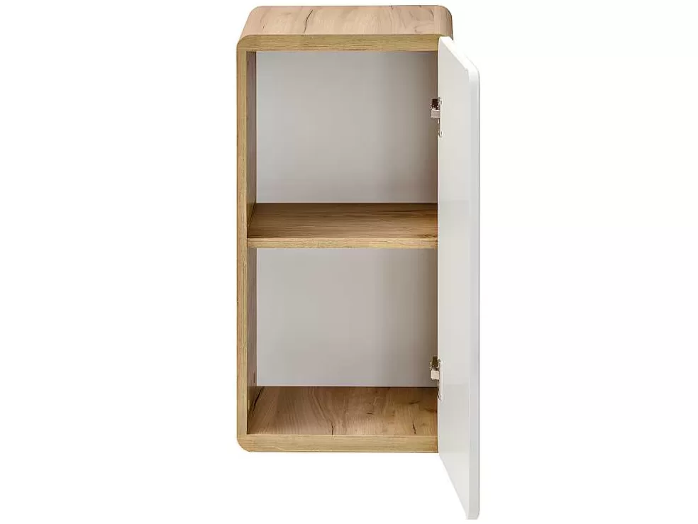 Vente-unique Coluna De Casa De Banho Cor Natural E Branca C32 X L35 X A68 Cm - Aruba* Coluna De Casa De Banho