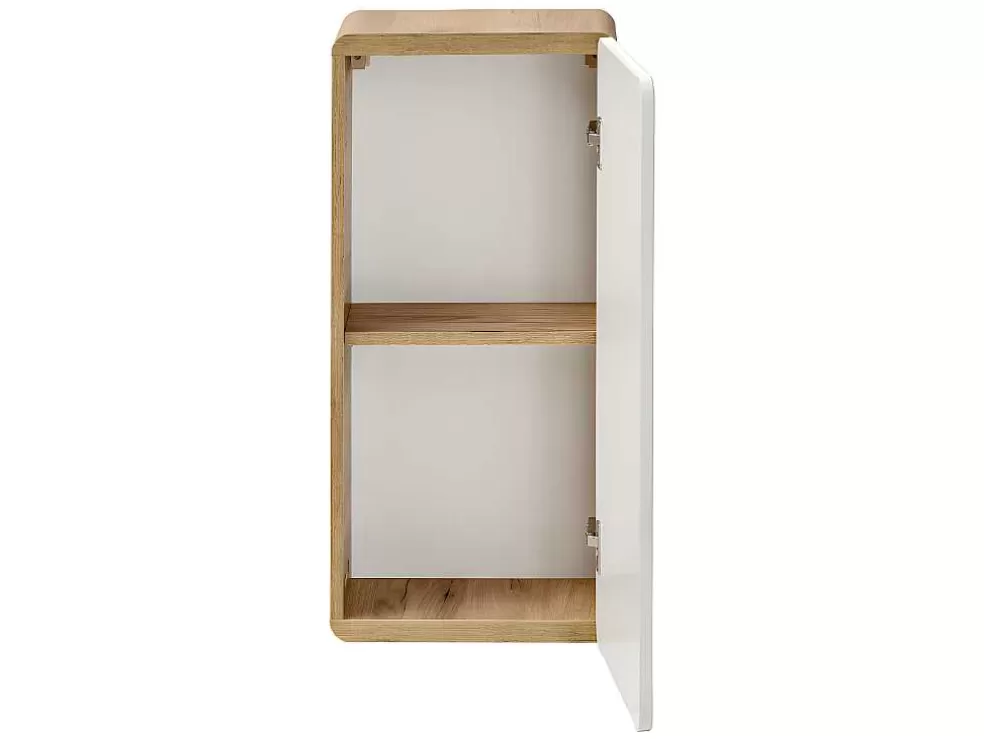 Vente-unique Coluna De Casa De Banho Cor Natural E Branca C35 X L22 X A75 Cm - Aruba* Coluna De Casa De Banho