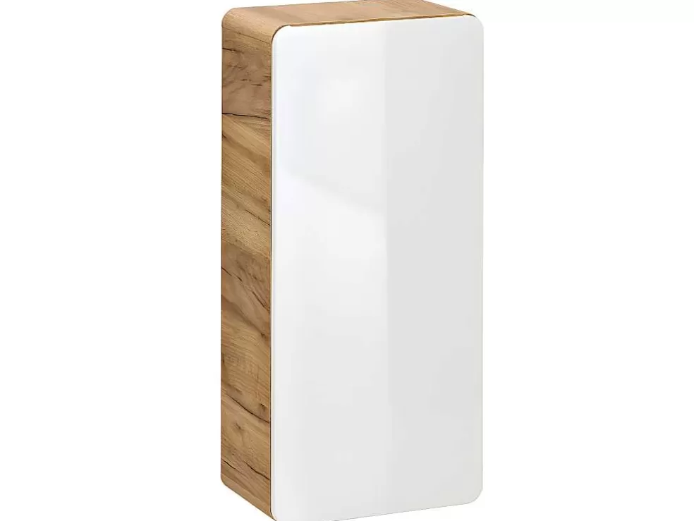 Vente-unique Coluna De Casa De Banho Cor Natural E Branca C35 X L22 X A75 Cm - Aruba* Coluna De Casa De Banho