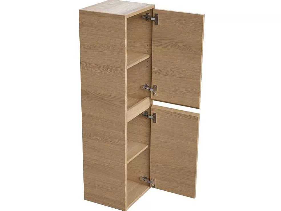 Vente-unique Coluna De Casa De Banho, Folha De Carvalho, C30 X L35 X A120 Cm - Enosea* Coluna De Casa De Banho