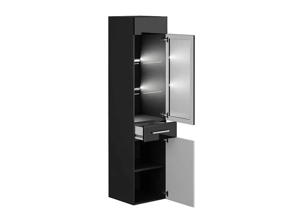 Vente-unique Coluna De Casa De Banho Sem Leds Preto C30 X L30 X A132 Cm - Laurine* Coluna De Casa De Banho