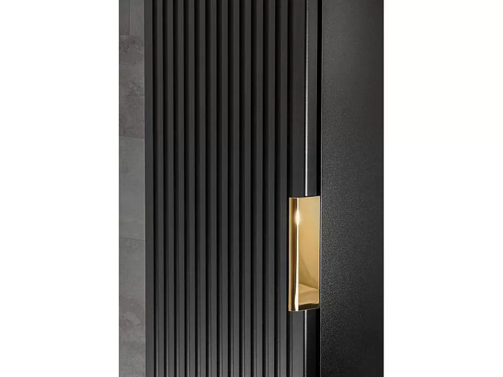Vente-unique Coluna De Casa De Banho Suspensa Estriada Preto A140 Cm - Zevara* Coluna De Casa De Banho