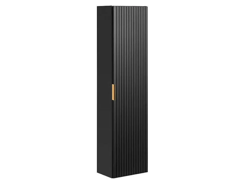Vente-unique Coluna De Casa De Banho Suspensa Estriada Preto A140 Cm - Zevara* Coluna De Casa De Banho