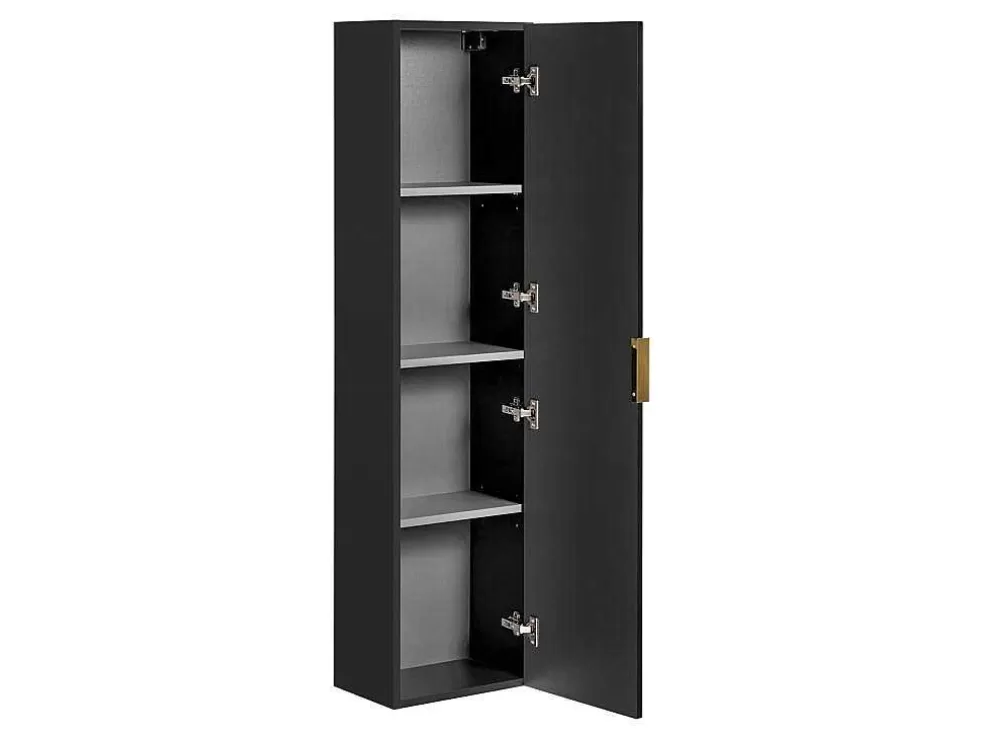 Vente-unique Coluna De Casa De Banho Suspensa Estriada Preto A140 Cm - Zevara* Coluna De Casa De Banho