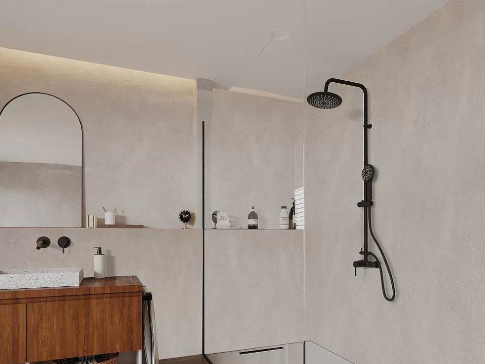 Shower & Design Coluna De Duche Aita Em Aco Inoxidavel Preto Mate - 127 Cm* Promoções Casa De Banho & Bem-Estar