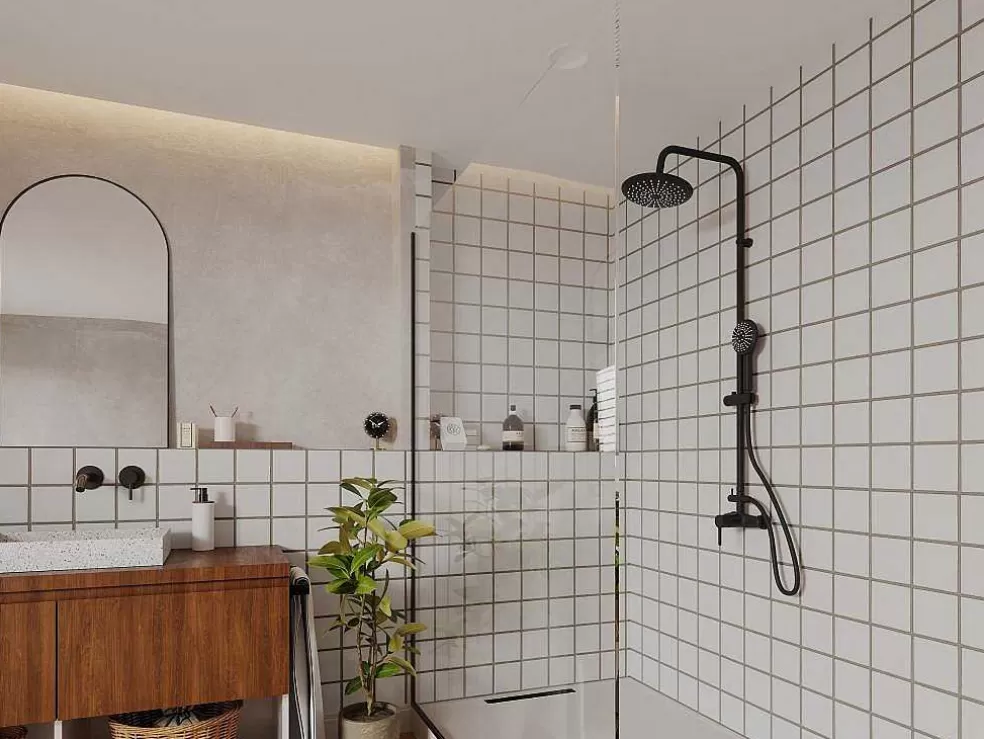 Shower & Design Coluna De Duche Aita Em Aco Inoxidavel Preto Mate - 127 Cm* Promoções Casa De Banho & Bem-Estar