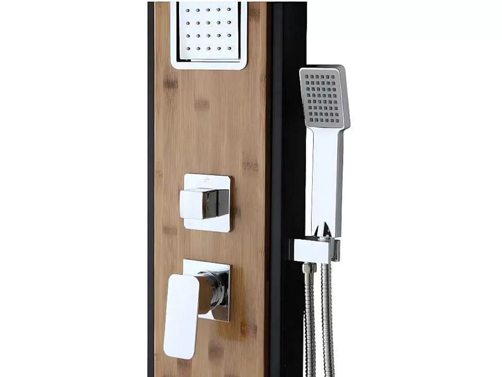 Shower & Design Coluna De Duche Hidromassagem Chuva Tropical E Painel Em Bambu Dimensoes 22*145 Cm - Dalima* Coluna De Duche
