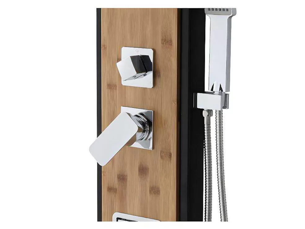 Shower & Design Coluna De Duche Hidromassagem Chuva Tropical E Painel Em Bambu Dimensoes 22*145 Cm - Dalima* Coluna De Duche