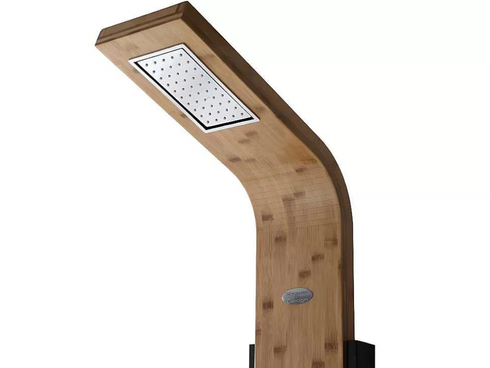Shower & Design Coluna De Duche Hidromassagem Chuva Tropical E Painel Em Bambu Dimensoes 22*145 Cm - Dalima* Coluna De Duche