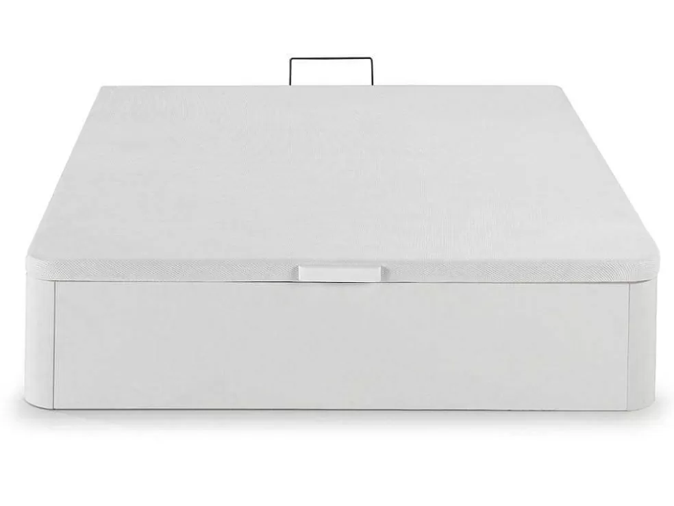 DREAMEA Conjunto Artigos De Cama 140 X 190 Cm Sommier Com Espaco De Arrumação Branco + Colchão De Espuma Hd - Heaven Da * Conjunto Colchão E Sommier