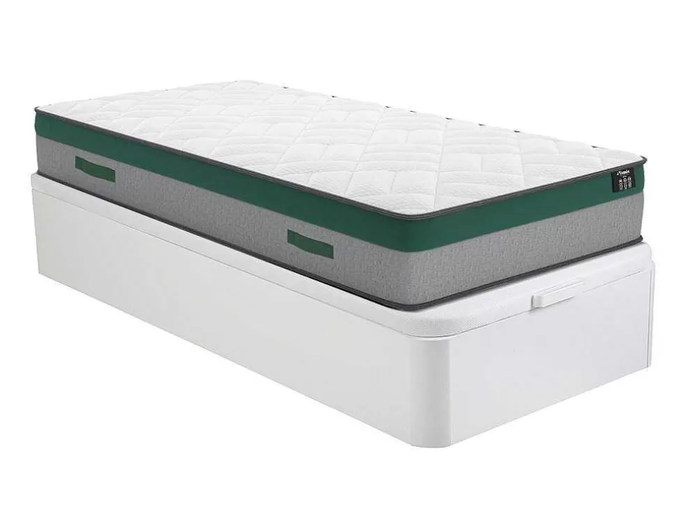 Ysmée Conjunto Artigos De Cama 90 X 190 Cm Sommier Com Espaco De Arrumação Branco + Colchão De Molas Ensacadas - Prestige Da Dreamea* Conjunto Colchão E Sommier
