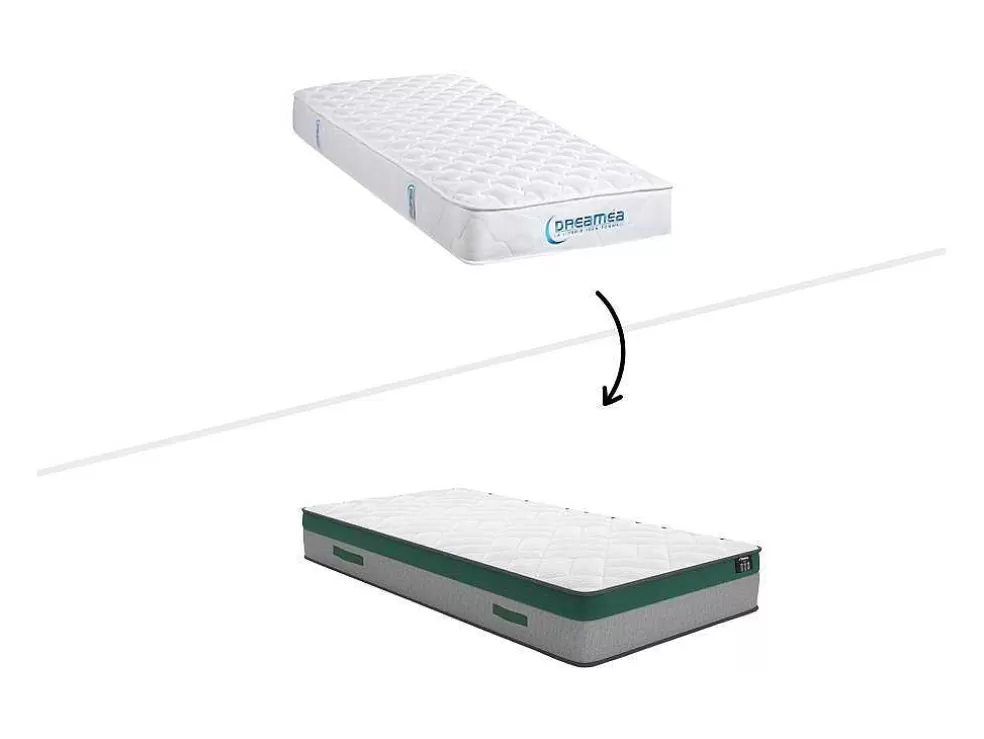 Ysmée Conjunto Artigos De Cama 90 X 190 Cm Sommier Com Espaco De Arrumação Branco + Colchão De Molas Ensacadas - Prestige Da Dreamea* Conjunto Colchão E Sommier
