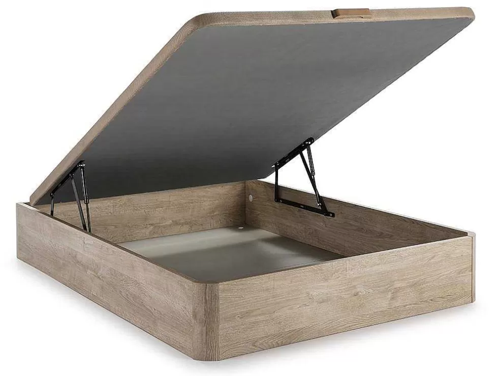 Ysmée Conjunto Artigos De Cama 160 X 200 Cm Sommier Com Espaco De Arrumação Natural Claro + Colchão De Molas Ensacadas - Prestige Da Ysmee* Conjunto Colchão E Sommier