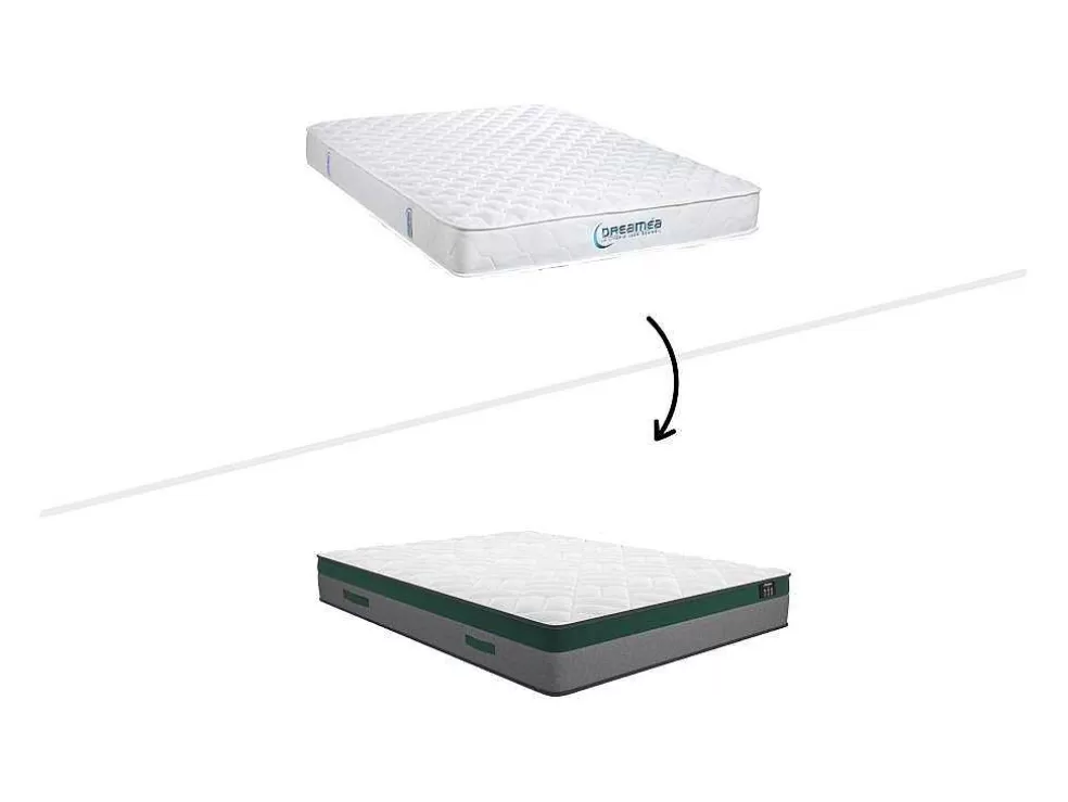 Ysmée Conjunto Artigos De Cama 160 X 200 Cm Sommier Com Espaco De Arrumação Natural Claro + Colchão De Molas Ensacadas - Prestige Da Ysmee* Conjunto Colchão E Sommier