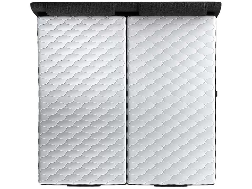 Palacio Conjunto Boxspring Cabeceira De Cama + Sommier De Relaxamento Eletrico + Colchão + Sobrecolchão Castel Da - 2X80X200 Cm - Tecido Antracite* Cama Articulada