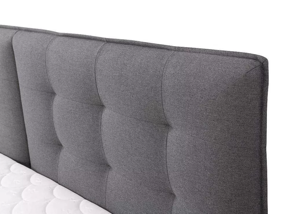 Palacio Conjunto Boxspring Cabeceira De Cama + Sommiers Com Arrumação + Colchão + Sobrecolchão, 160 X 200 Cm, Tecido Antracite - Perama Da * Cama Boxspring, Cama Continental