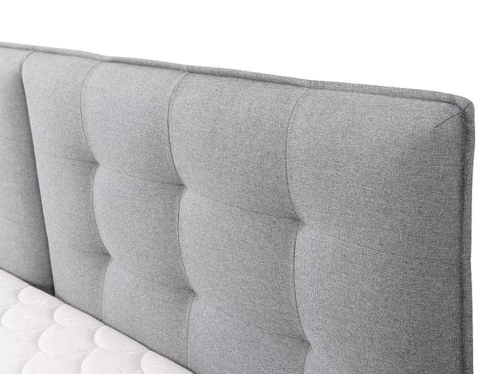 Palacio Conjunto Boxspring Cabeceira De Cama + Sommiers Com Arrumação + Colchão + Sobrecolchão, 160 X 200 Cm, Tecido Cinzento-Claro - Perama Da * Cama Boxspring, Cama Continental