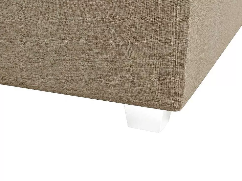 Ysmée Conjunto Completo Boxspring Com Cabeceira + Sommier + Colchão + Sobrecolchão 180 X 200 Cm Tecido Bege - Onan De Ysmee* Cama Boxspring, Cama Continental