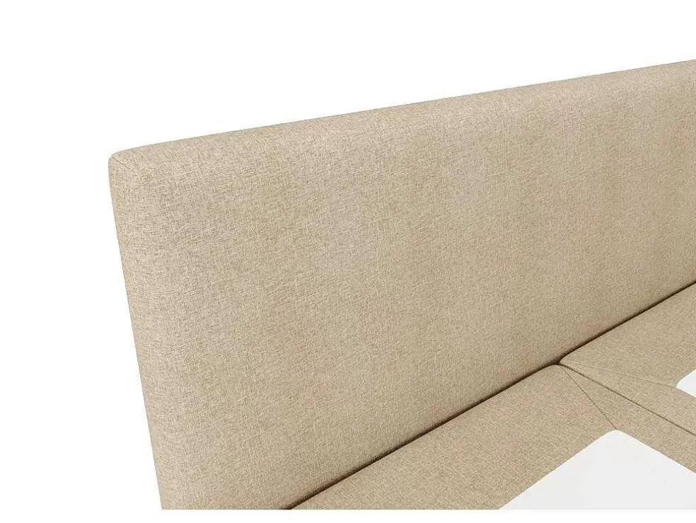 Ysmée Conjunto Completo Boxspring Com Cabeceira + Sommier + Colchão + Sobrecolchão 160 X 200 Cm Tecido Bege - Onan De Ysmee* Cama Boxspring, Cama Continental