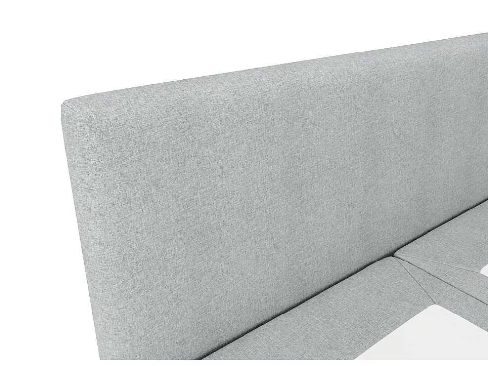 Ysmée Conjunto Completo Boxspring Com Cabeceira + Sommier + Colchão + Sobrecolchão 140 X 200 Cm Tecido Cinza-Claro - Onan De Ysmee* Cama Boxspring, Cama Continental
