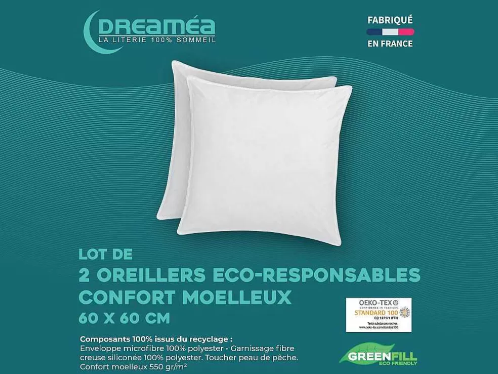 DREAMEA Conjunto De 2 Almofadas Recicladas De 60 X 60 Cm Da Com Capa 100% Microfibra - Rosa* Almofada
