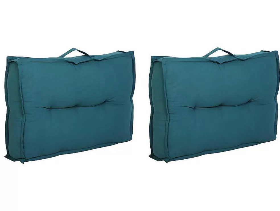 OZAIA Conjunto De 2 Almofadoes De Encosto Para Palete Baila - Algodao - 40X60X12 Cm - Azul* Decoração De Jardim