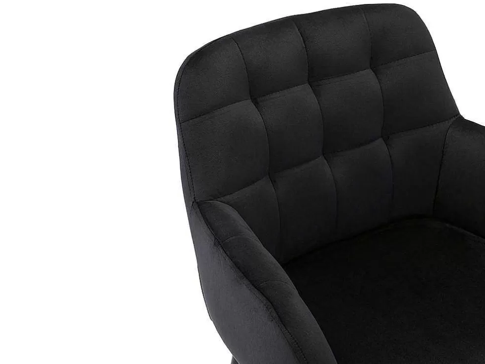 PASCAL MORABITO Conjunto De 2 Bancos Altos Em Veludo E Metal Cor Preto - Pega De * Promoções Sala