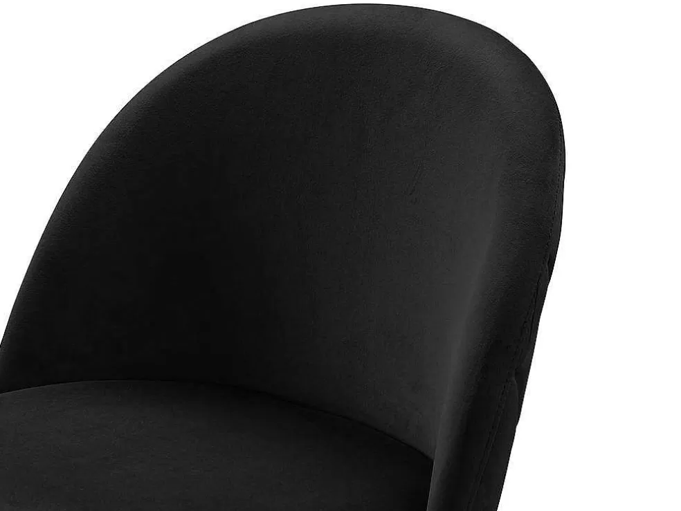 Vente-unique Conjunto De 2 Bancos Altos Em Veludo E Metal Dourado Cor Preto - Melbourne* Bancos De Bar